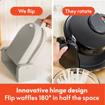 Load image into Gallery viewer, bella Flip-n-Store Belgian Waffle Maker, EverGood™ Ceramic Nonstick Coating, Fits-anywhere™ Kitchenware, Power Indicator Light & Touch Handle, 7” Wide & 1" Deep Plates, 1000 Watt, Oatmilk