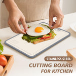 Load image into Gallery viewer, BLACKYEW Cutting Boards for Kitchen, Stainless Steel and Wheat Straw Cutting Board, Kitchen Board for Meat and Vegetables, Non-Slip Eco Friendly Chop Board