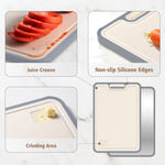 Load image into Gallery viewer, BLACKYEW Cutting Boards for Kitchen, Stainless Steel and Wheat Straw Cutting Board, Kitchen Board for Meat and Vegetables, Non-Slip Eco Friendly Chop Board