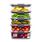 Load image into Gallery viewer, Rubbermaid Brilliance Food Storage Containers BPA Free Airtight Lids Ideal for Lunch Meal Prep & Leftovers Set of 5 (3.2 Cup)