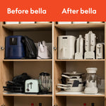 Load image into Gallery viewer, bella Flip-n-Store Belgian Waffle Maker, EverGood™ Ceramic Nonstick Coating, Fits-anywhere™ Kitchenware, Power Indicator Light & Touch Handle, 7” Wide & 1" Deep Plates, 1000 Watt, Oatmilk