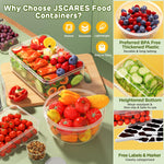 Load image into Gallery viewer, JSCARES 40 PCS Food Storage Containers with Lids Airtight (20 Lids &20 Containers) - Leakproof Meal-Prep Containers for Kitchen Storage Reusable Plastic Microwave/Dishwasher Safe with Labels & Pen