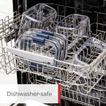 Load image into Gallery viewer, Rubbermaid Brilliance BPA-Free Food Storage Containers with Lids Airtight Kitchen and Pantry Organization Set Includes 3 Containers and Scoops Clear 16 cups