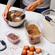 Rubbermaid Brilliance BPA-Free Food Storage Containers with Lids Airtight Kitchen and Pantry Organization Set Includes 3 Containers and Scoops Clear 16 cups