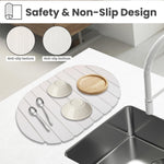 Load image into Gallery viewer, Large Stone Dish Drying Mats for Kitchen Counter,Quick Dry Stone Dishes Mats, Non-Slip Diatomaceous Earth Drying Mat for Multi - Purpose, Match Any Countertop (White, 23.6&quot; x 15.4&quot; )
