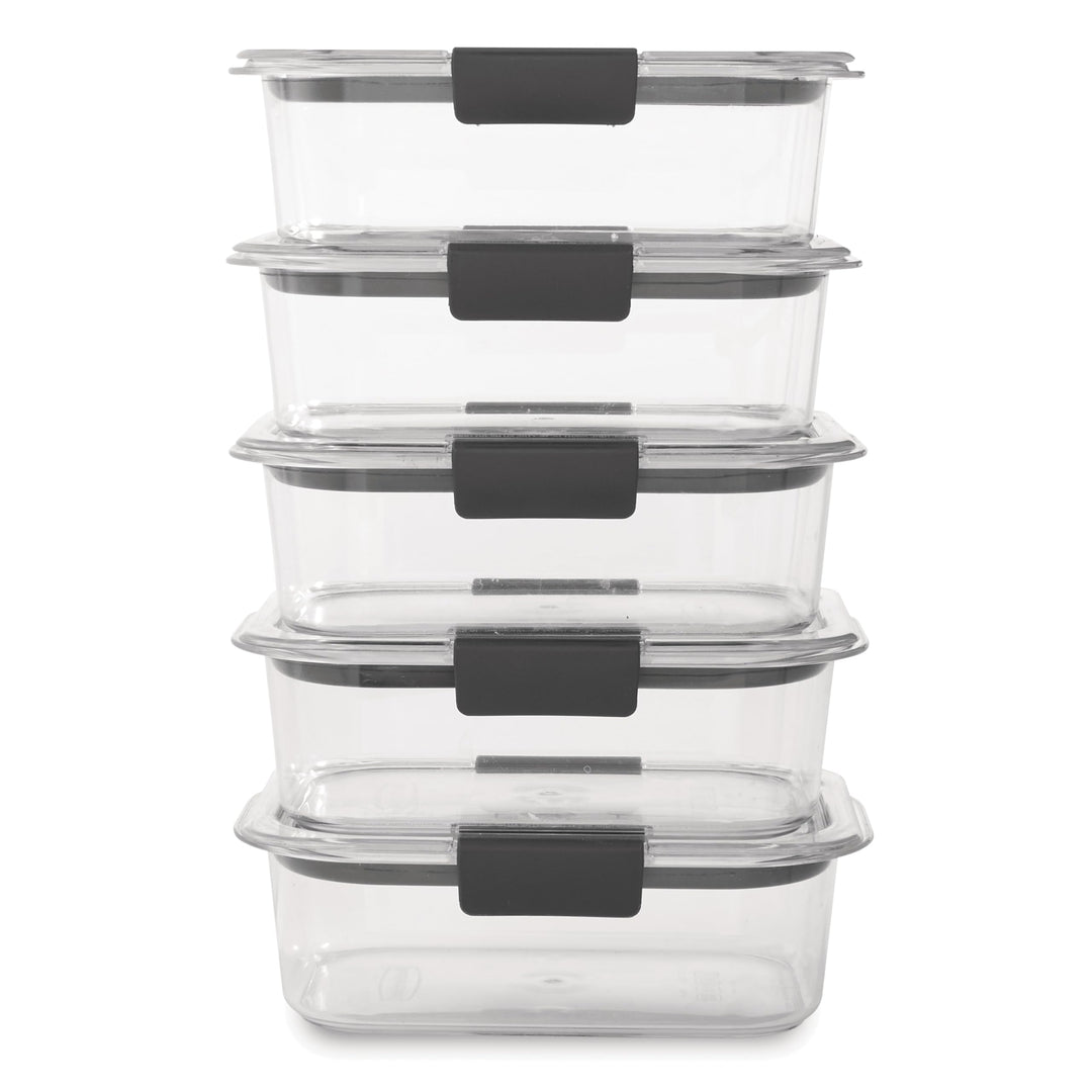 Rubbermaid Brilliance Food Storage Containers BPA Free Airtight Lids Ideal for Lunch Meal Prep & Leftovers Set of 5 (3.2 Cup)