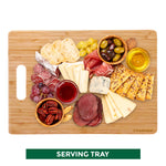 Load image into Gallery viewer, Bamboo Cutting Boards for Kitchen [Set of 3] Wood Cutting Board for Chopping Meat, Vegetables, Fruits, Cheese, Knife Friendly Serving Tray with Handles
