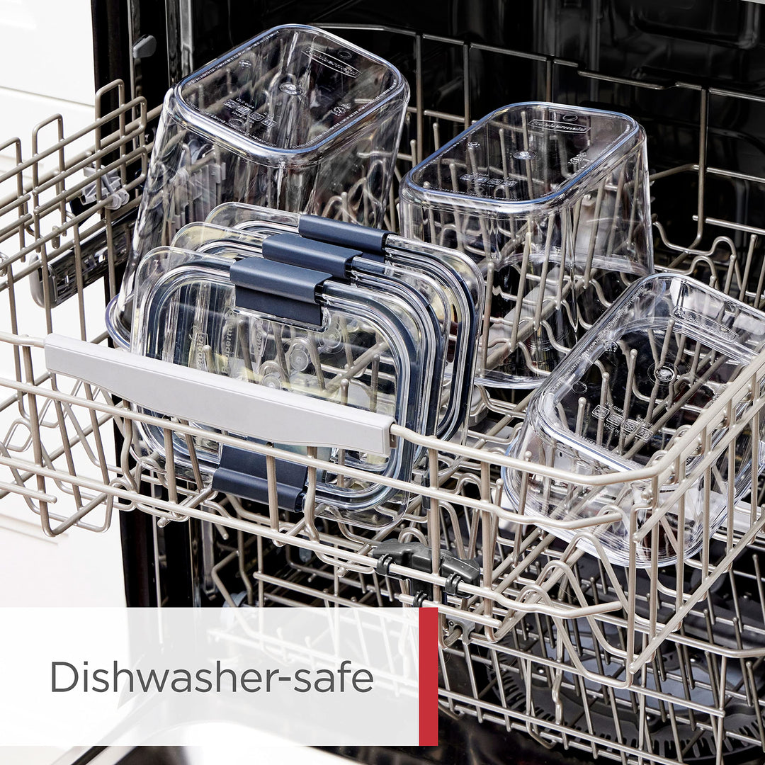 Rubbermaid Brilliance BPA-Free Food Storage Containers with Lids Airtight Kitchen and Pantry Organization Set Includes 3 Containers and Scoops Clear 16 cups